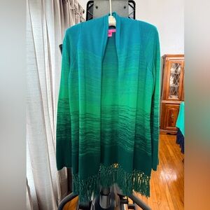 Lilly Pulitzer Green Tatum Ombre Cardigan